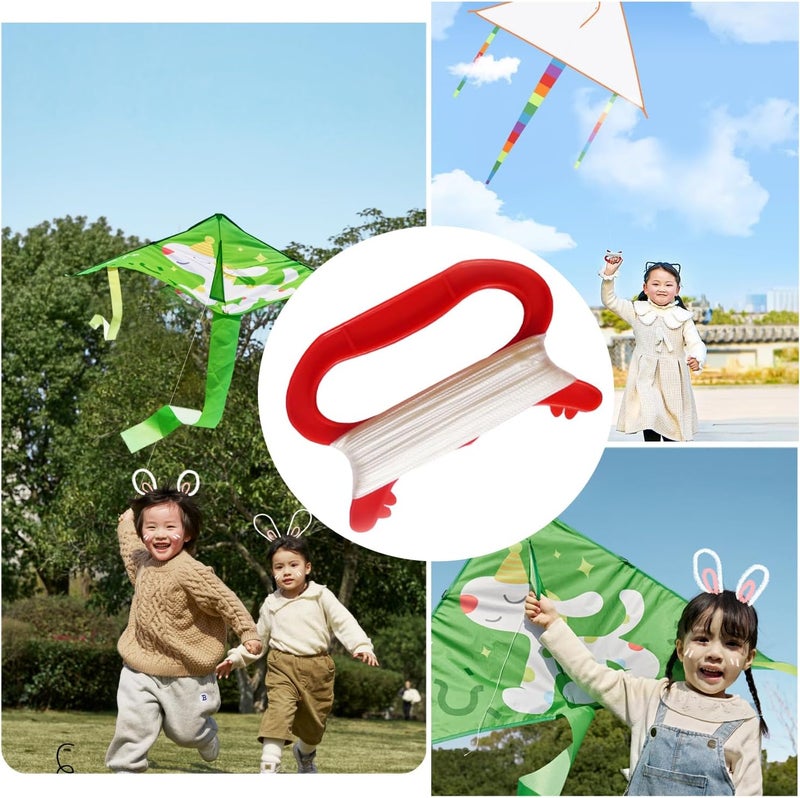 SquEqu 2 Pack Kite String Winder 100 Meter / 40 inch Cord with D Shape Handle Winding Reel Grip Spool Line Board Plate for Flying Kites Outdoor Kids Adults Boys Girls Game - Image 4